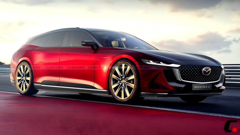 Madhangi BMW M340I karo Desain Brekers Klasik: Konsep Renderings saka Varian Wisata Mazda Mazda EZ-6